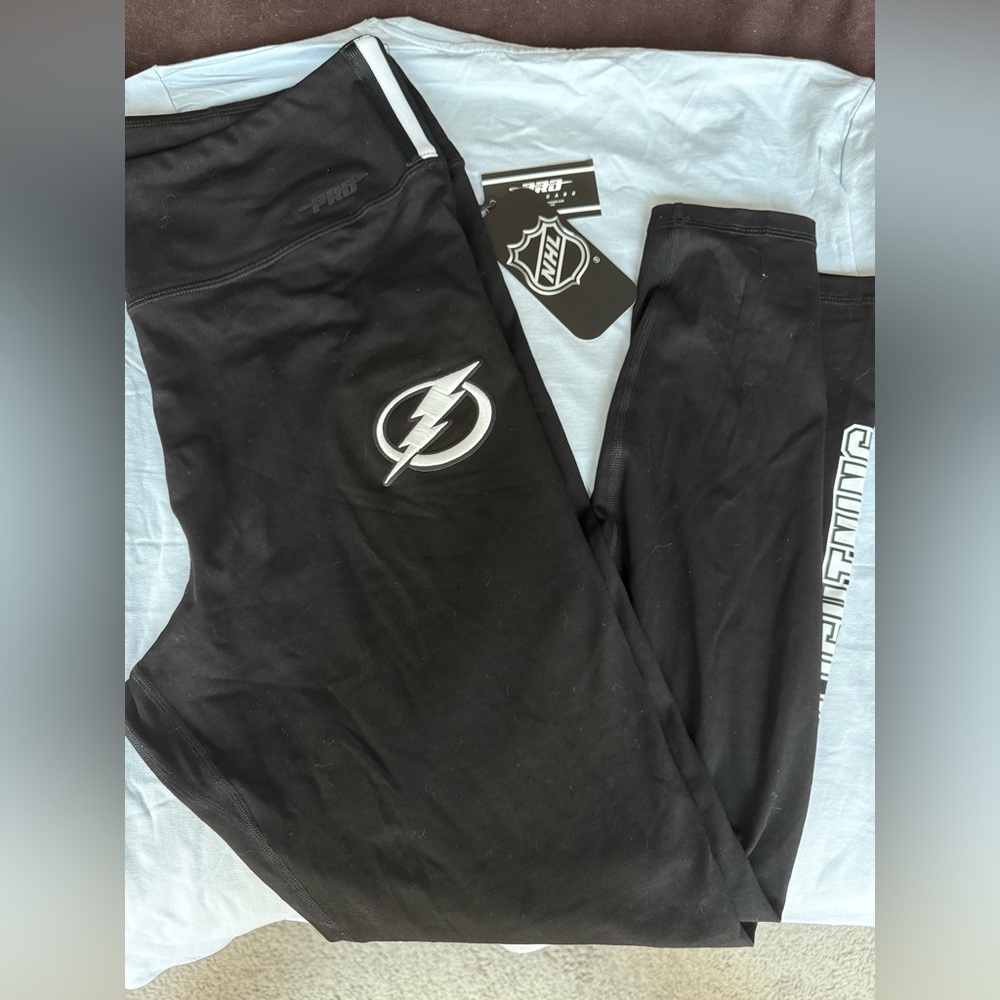 NHL Pro Tampa Bay Lightning Standard Black Luxury Athletic Pants
